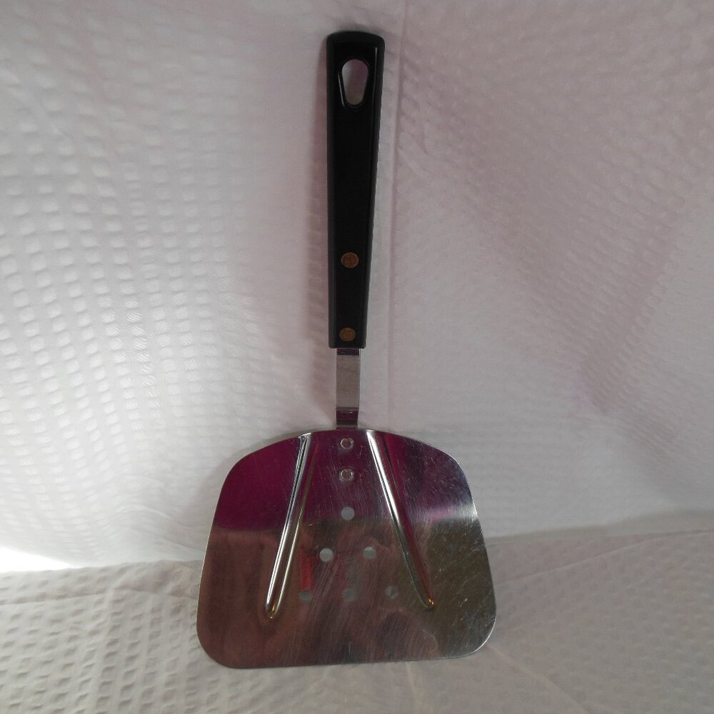 utensil slotted flipper vintage stainless steel large size spatula unbranded